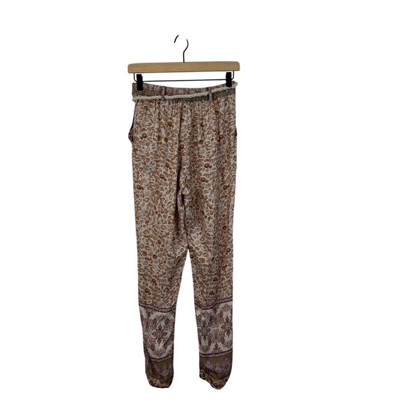 Anthropologie Ollari Tasseled Tapered Pants Paisley Mauve Women’s Size XS - Picture 10 of 13